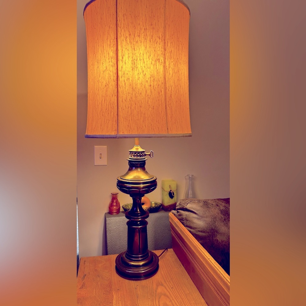 Stiffel Mid Century Heavy Brass Table Lamp.